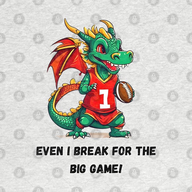 Even the Dragon Breaks for the Big Game! by Doodle and Things